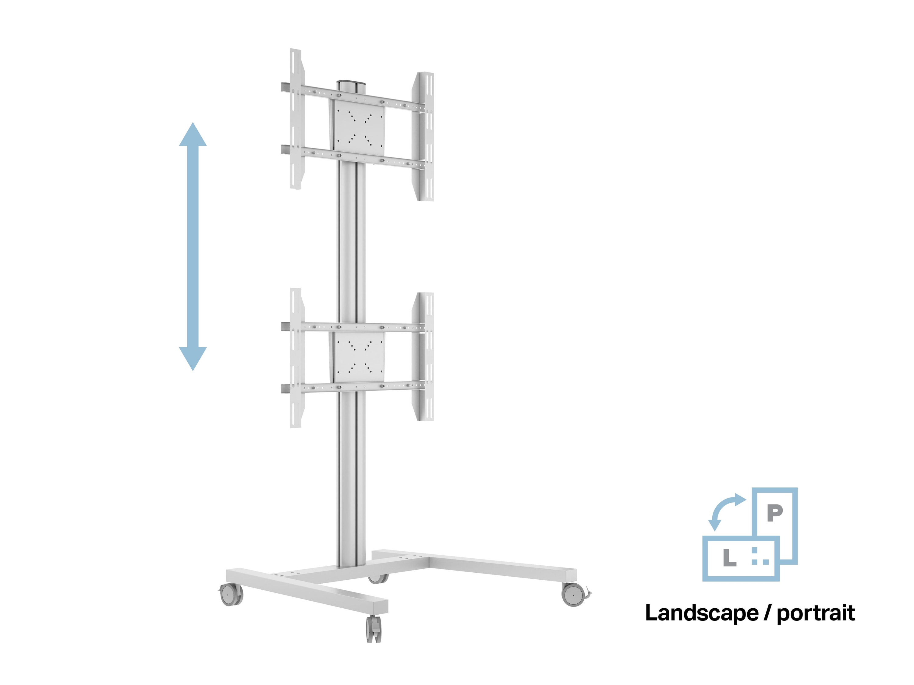 M Display Stand 180 Dual Vertical Silver