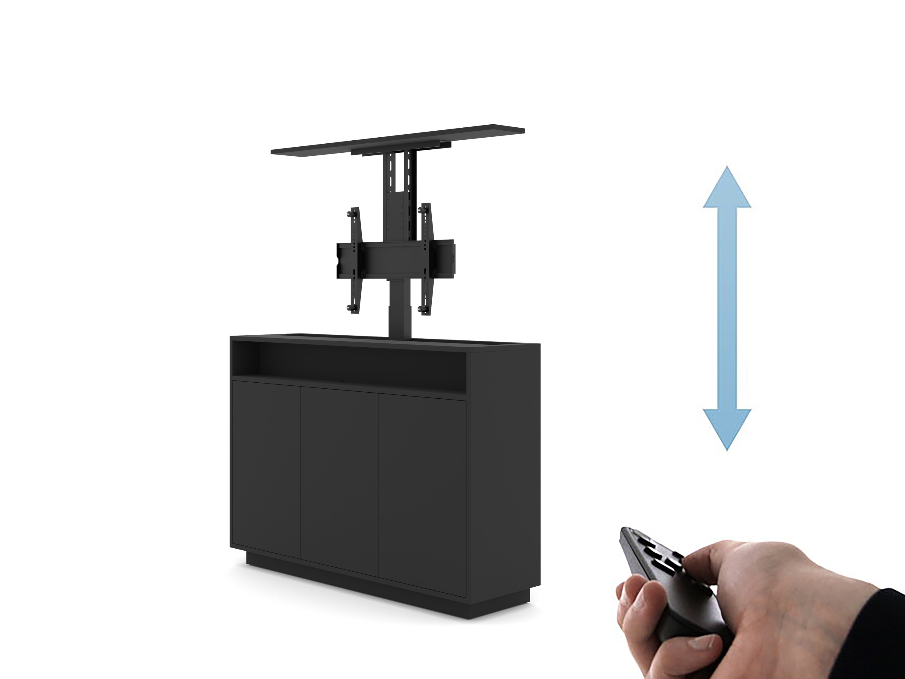 M AV Cabinet TV-Lift 55” Black
