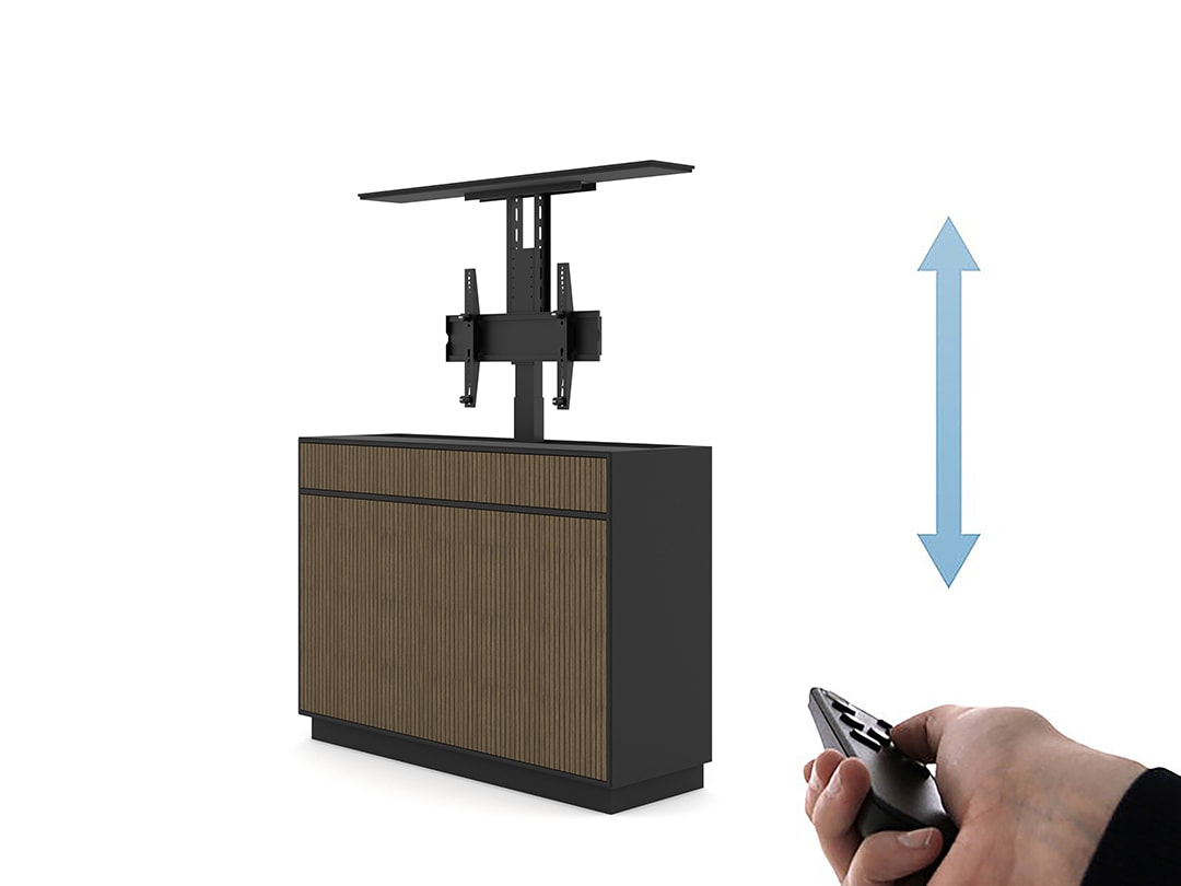 M AV-Cabinet TV-Lift 65" Design Walnut