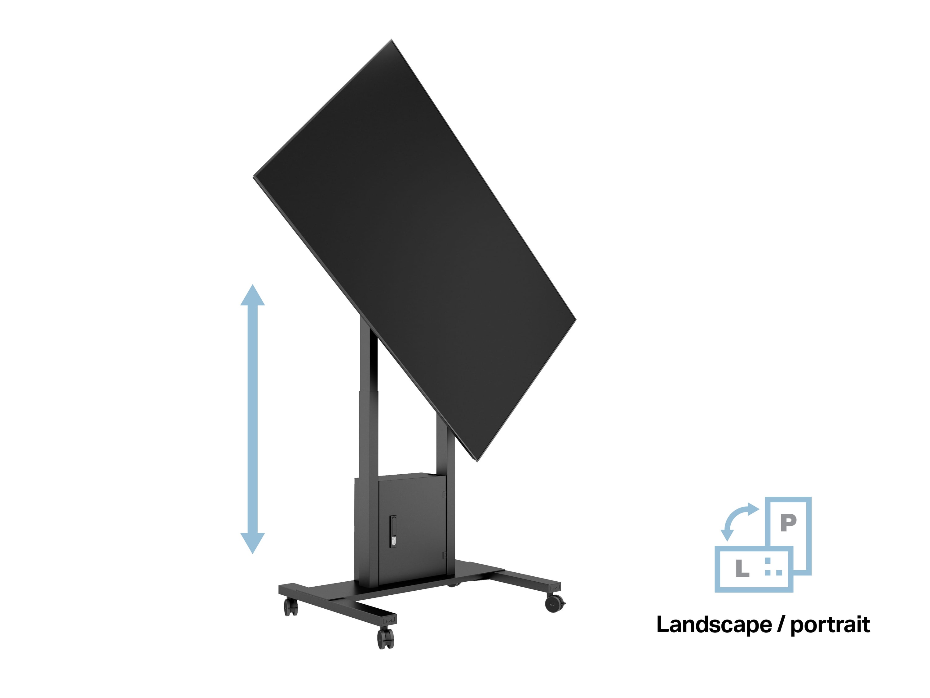M Motorized Floorstand Flip VESA 2/3/4/600 Black incl cabinet Black