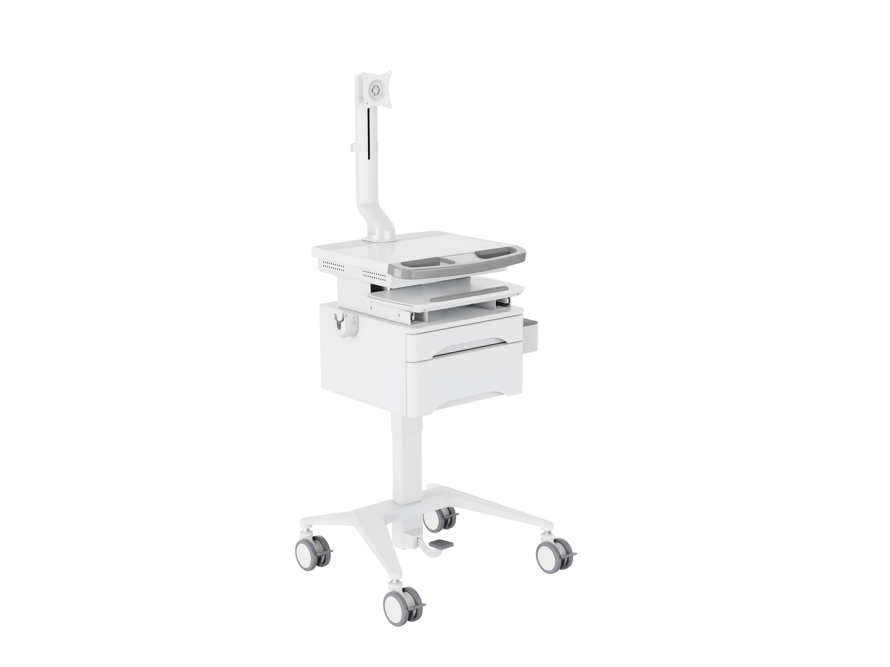 M Medical Cart Basic with Drawer incl. fixed monitor arm