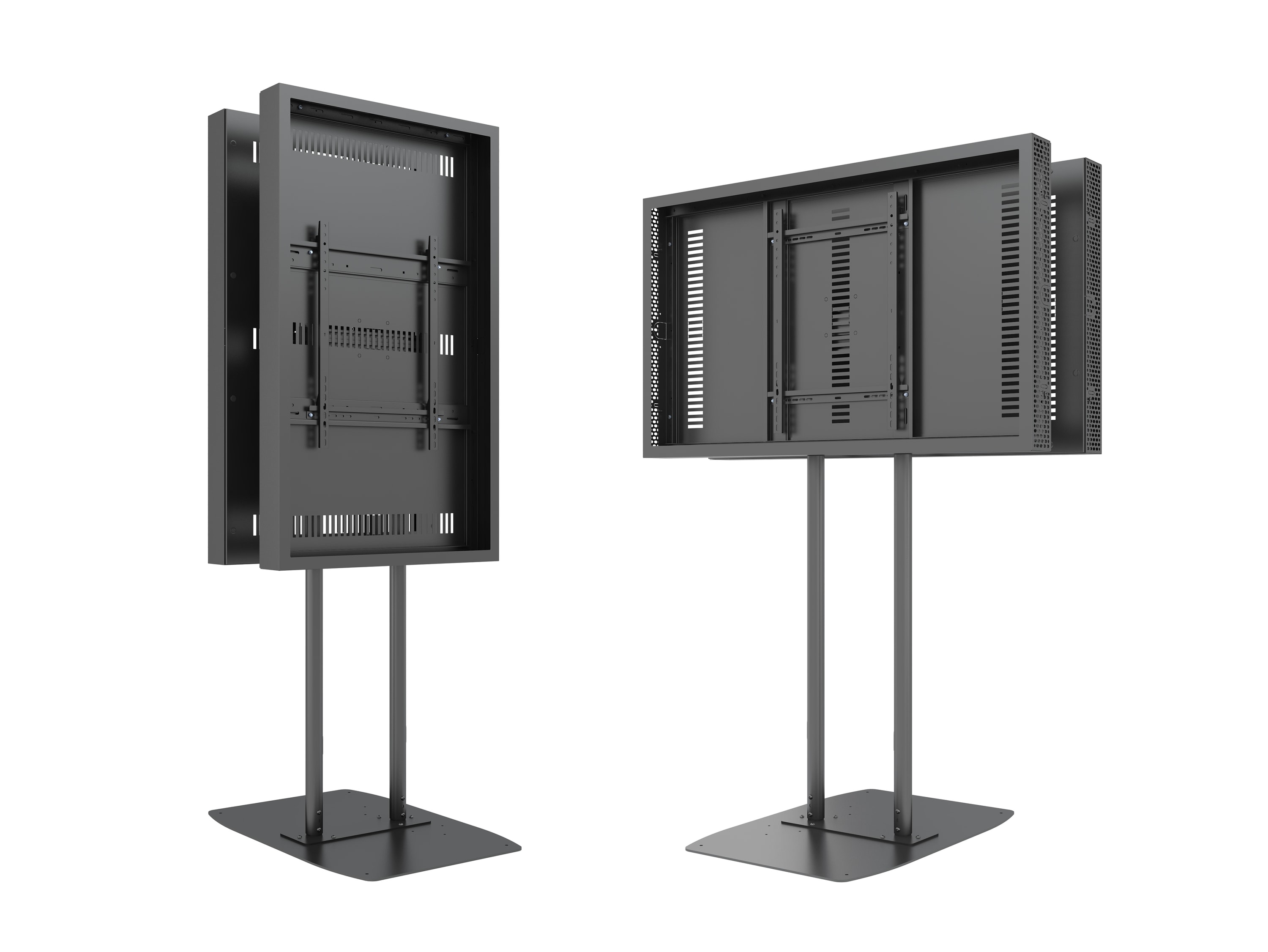 M Pro Series Enclosure 55" High Brightness B2B Dual Pole Floorbase