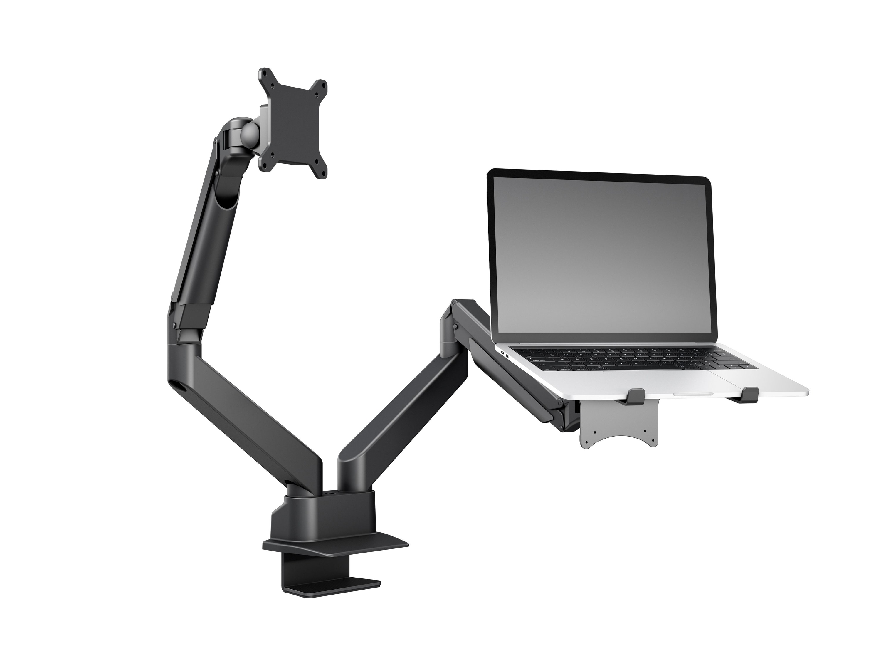 M VESA Gas Lift Arm Dual Arm w. Laptop Holder Black