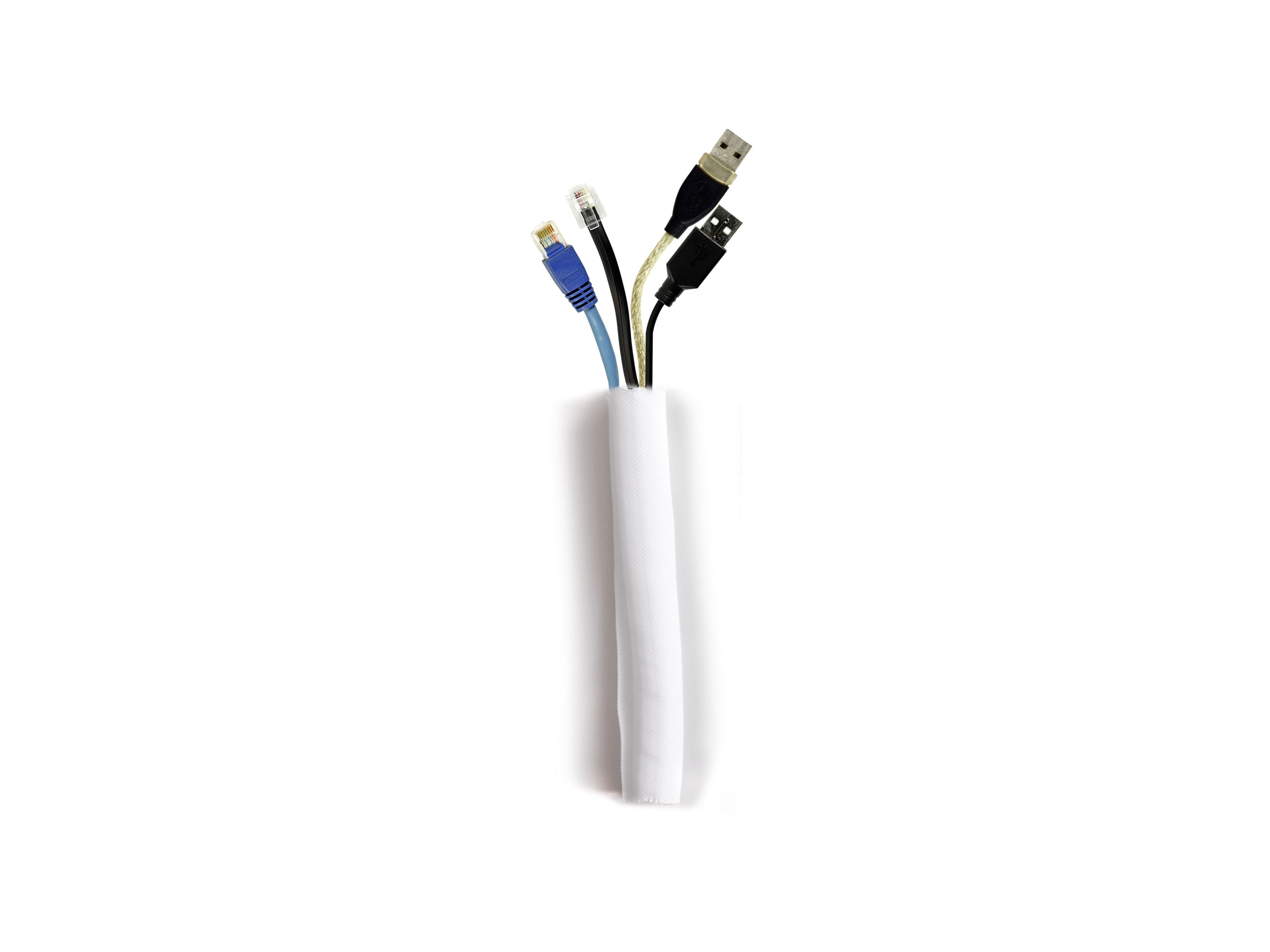 M Universal Cable Sock Self Wrapping 25mm White 25m
