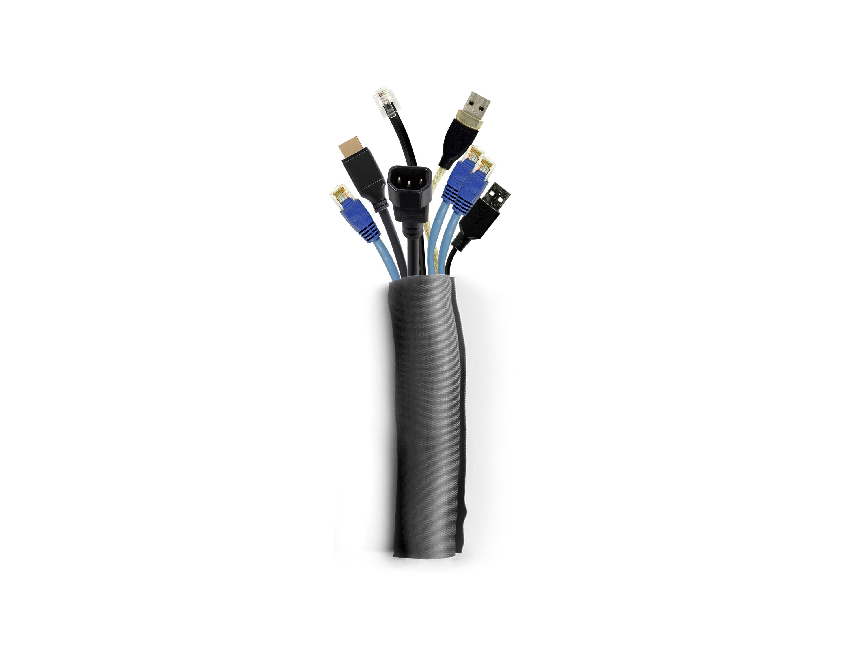 M Universal Cable Sock Self Wrapping 40mm Black 25m