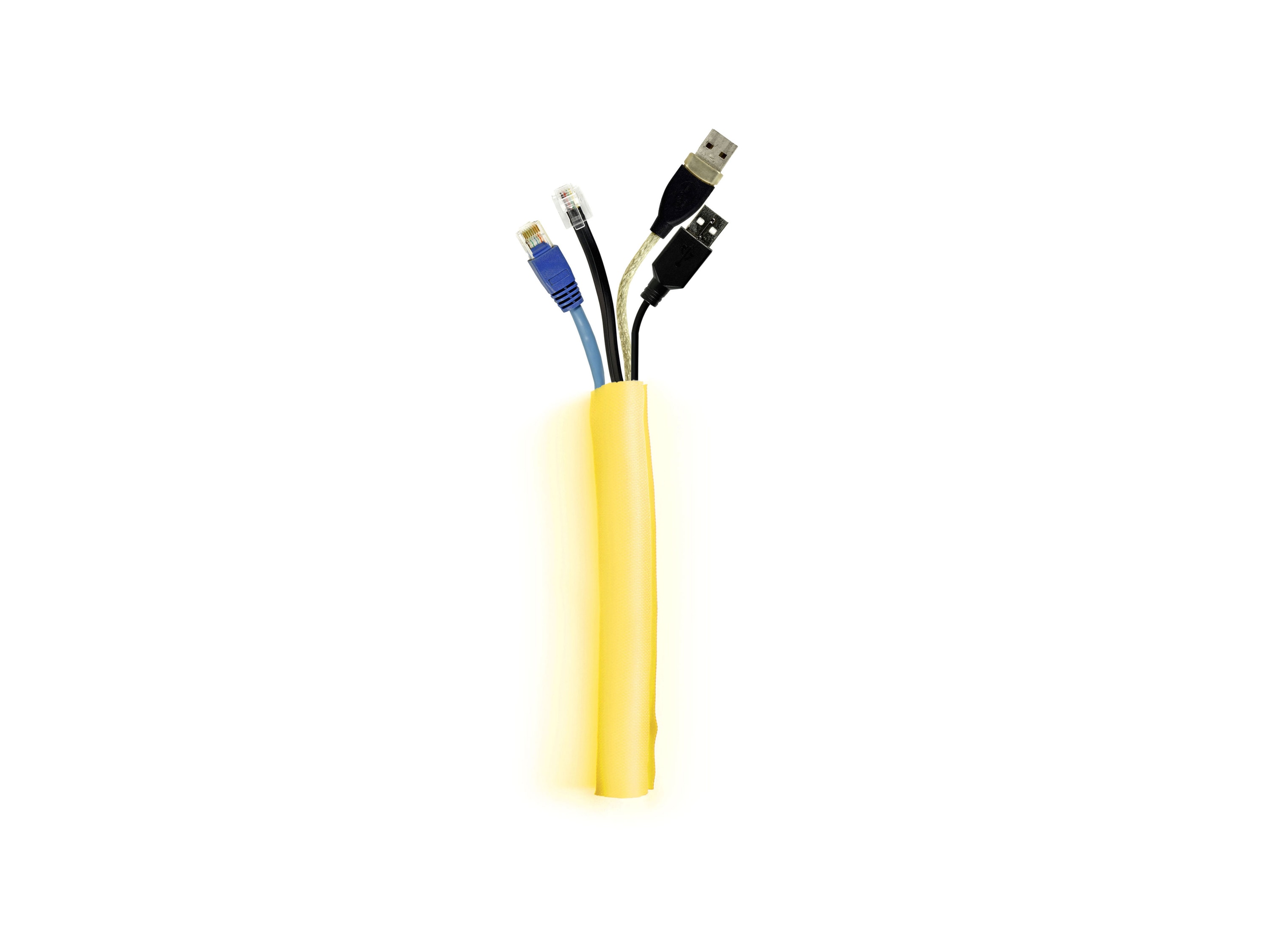 M Universal Cable Sock Self Wrapping 25mm Yellow 25m