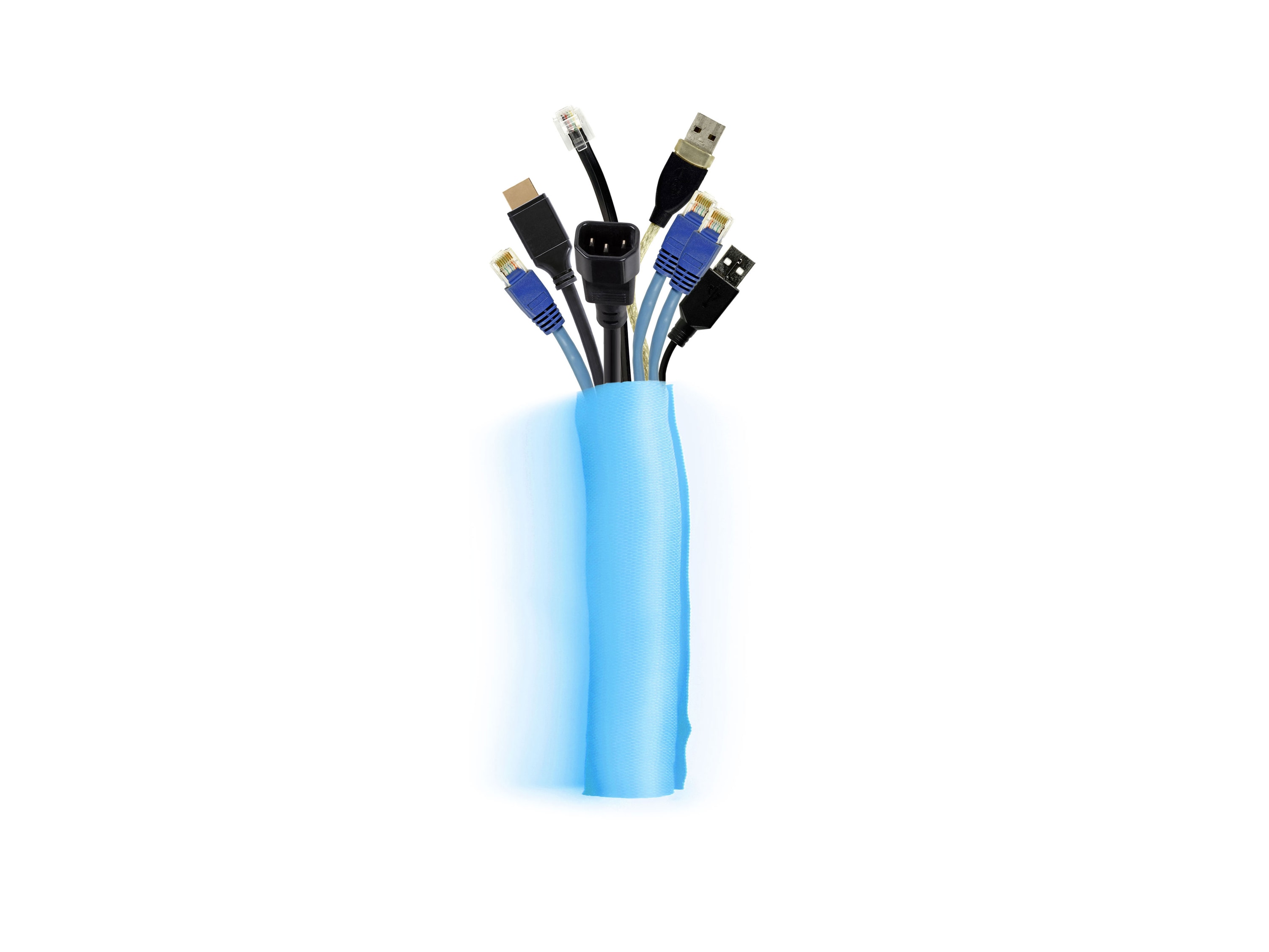 M Universal Cable Sock Self Wrapping 40mm Blue 25m