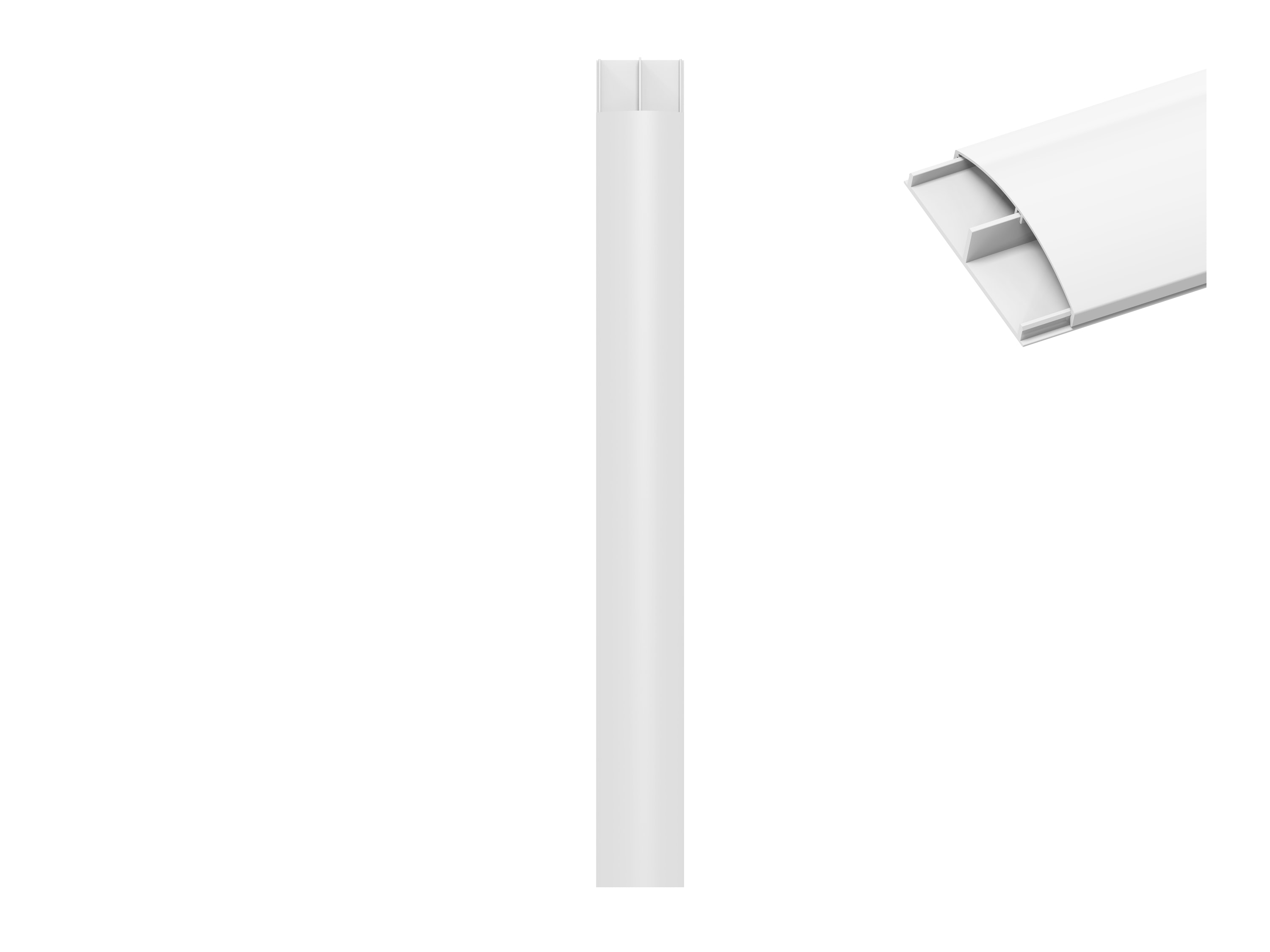 M Cable Cover SS White 75mm W - 1600mm L