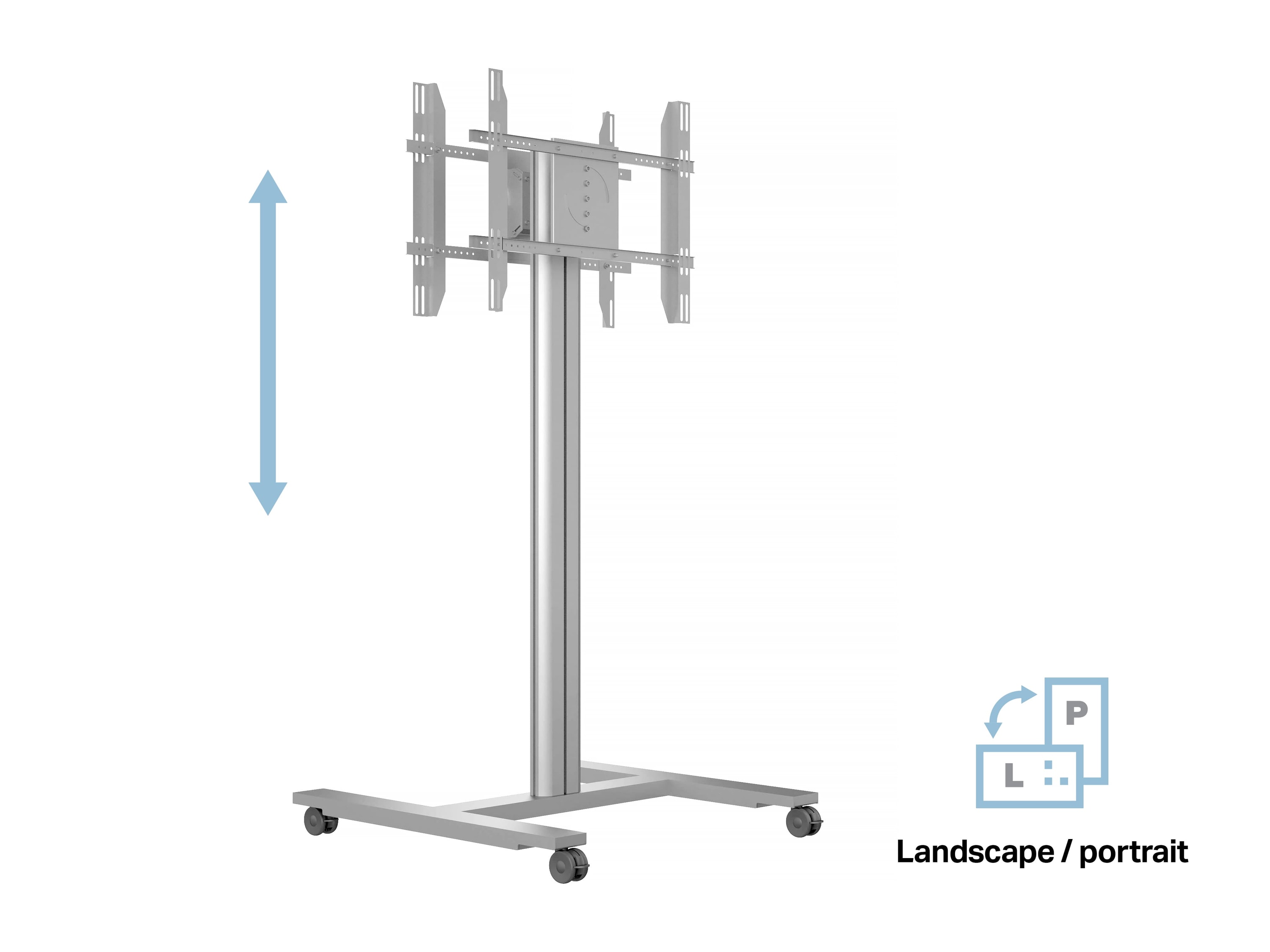 M Public Display Stand 180 HD Back to Back Silver