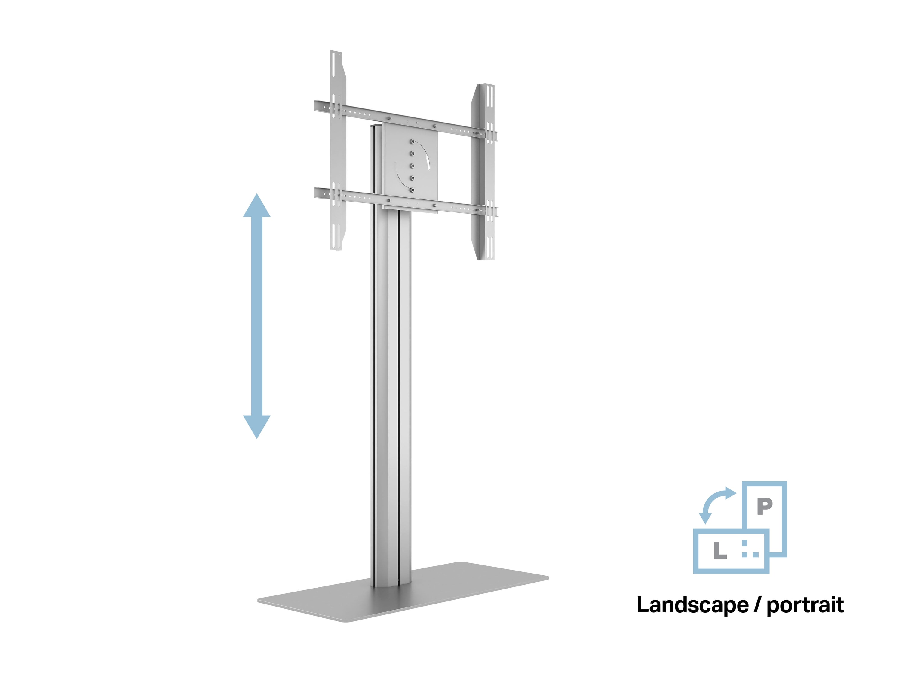 M Public Display Stand 145 HD Single w. Floorbase Silver
