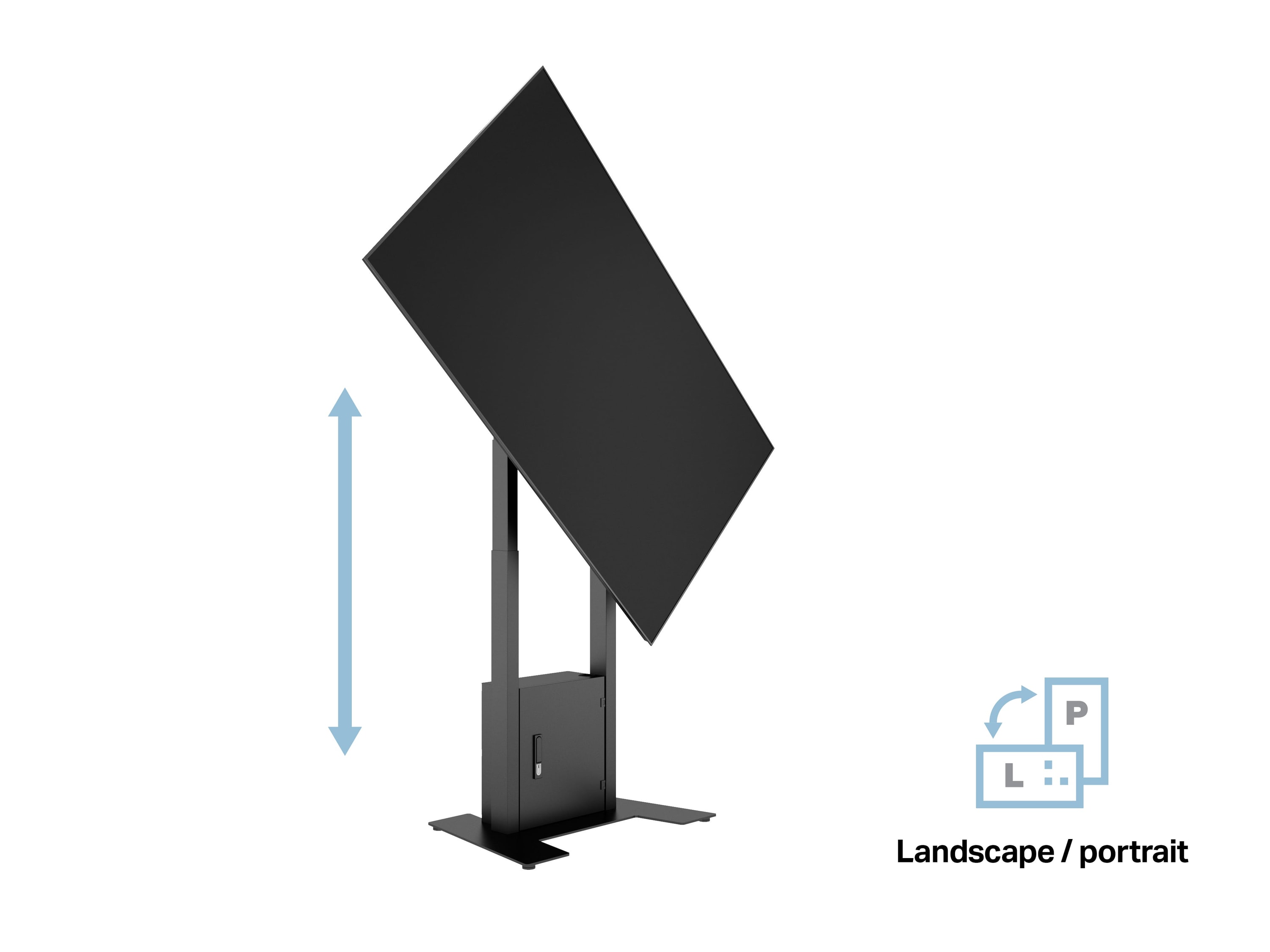 M Motorized Floorbase Flip VESA 2/3/4/600 Black incl cabinet Black