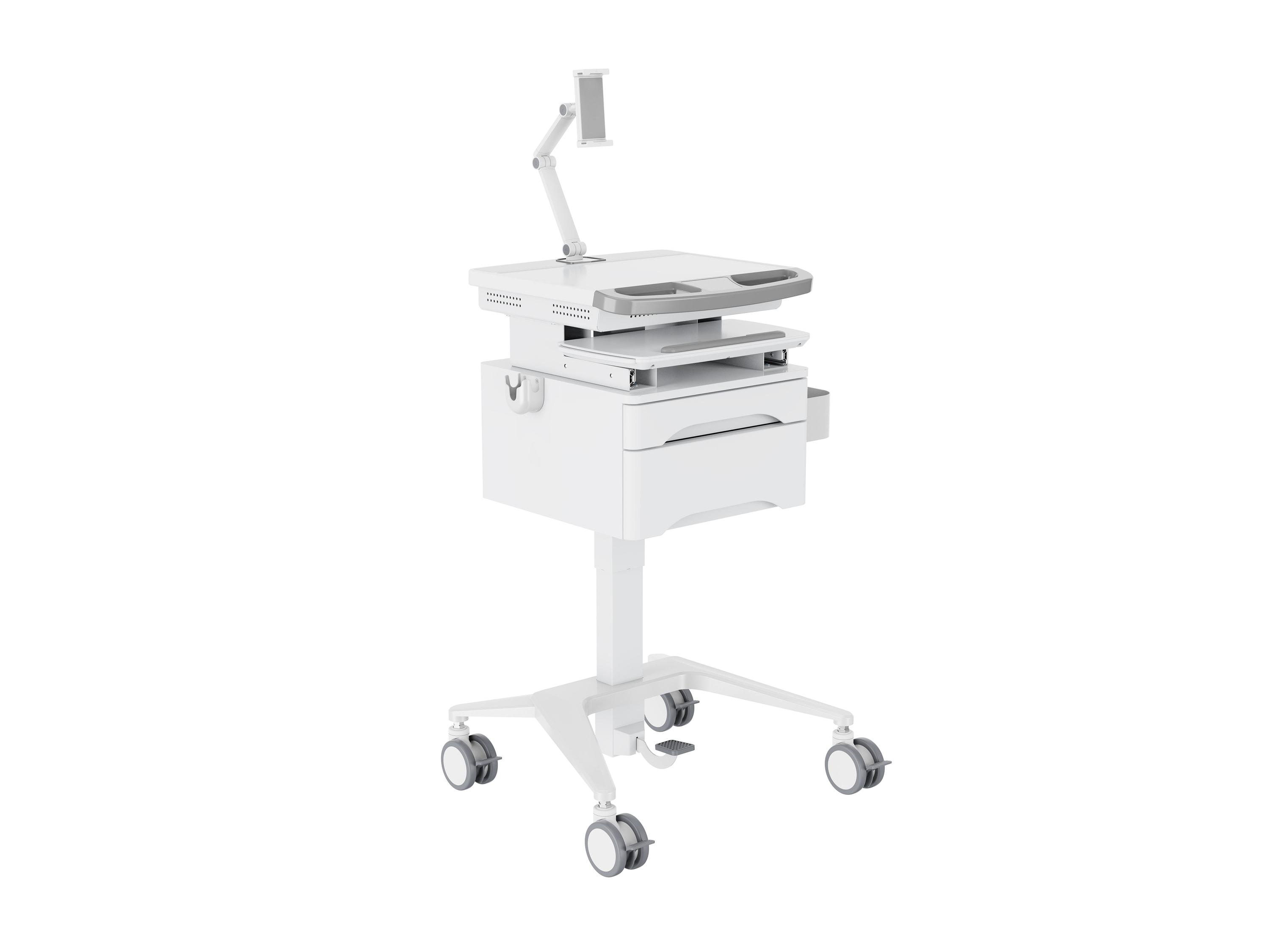 M Medical Cart Basic with Drawer incl. Arm for Tablet holder