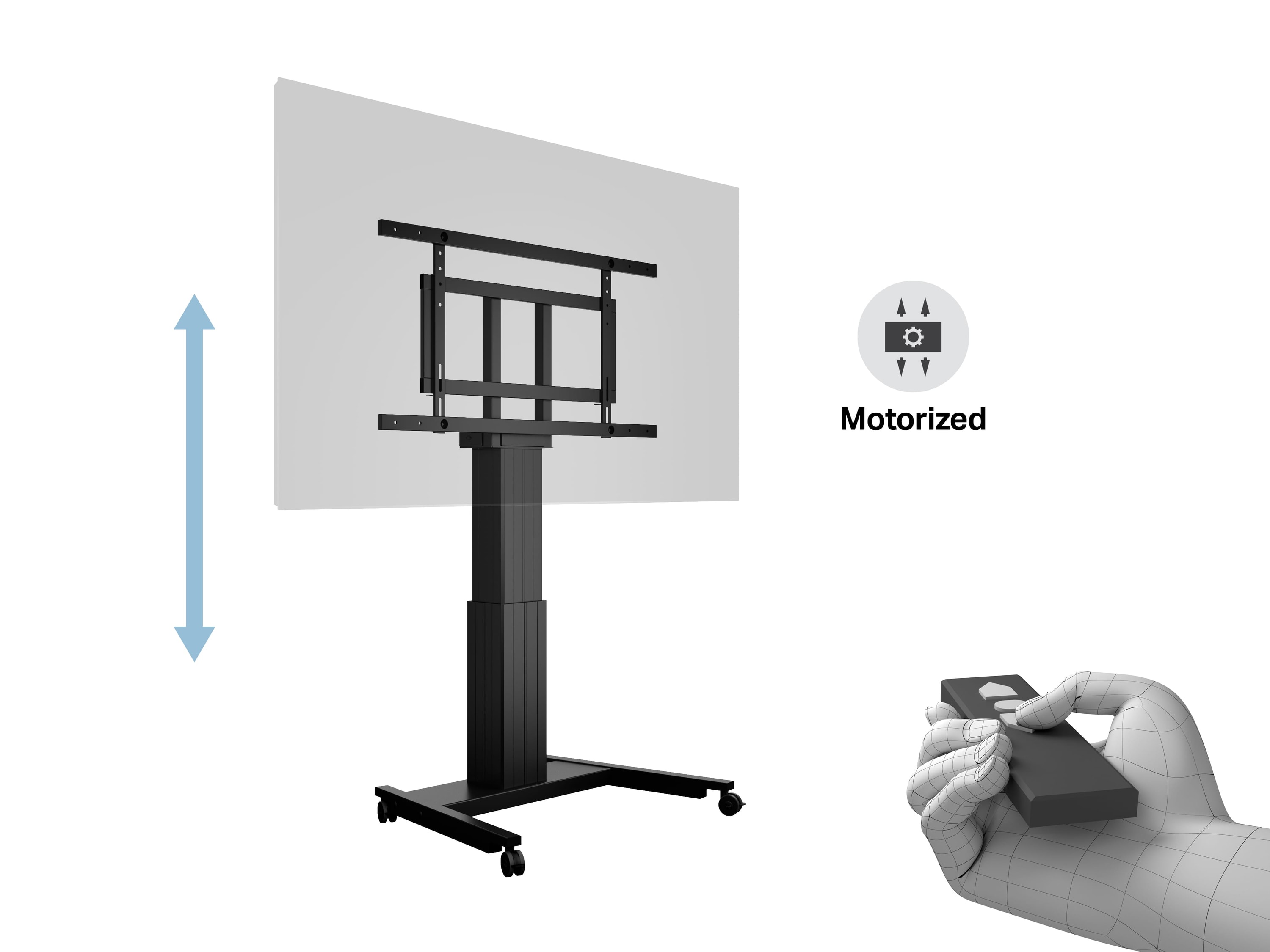 M Motorized Public Floorstand XL 160kg Black SD