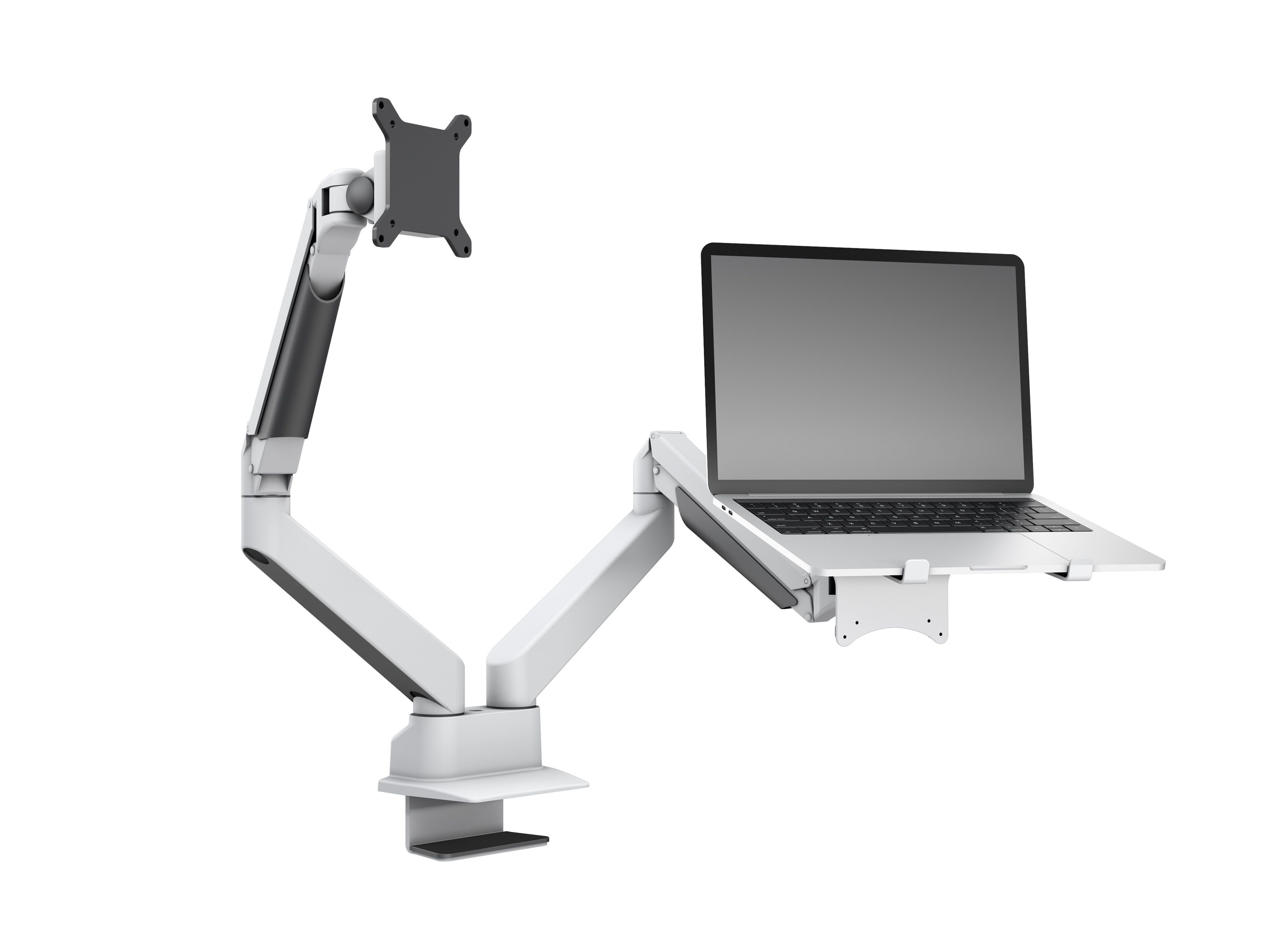 M VESA Gas Lift Arm Dual Arm w. Laptop Holder White