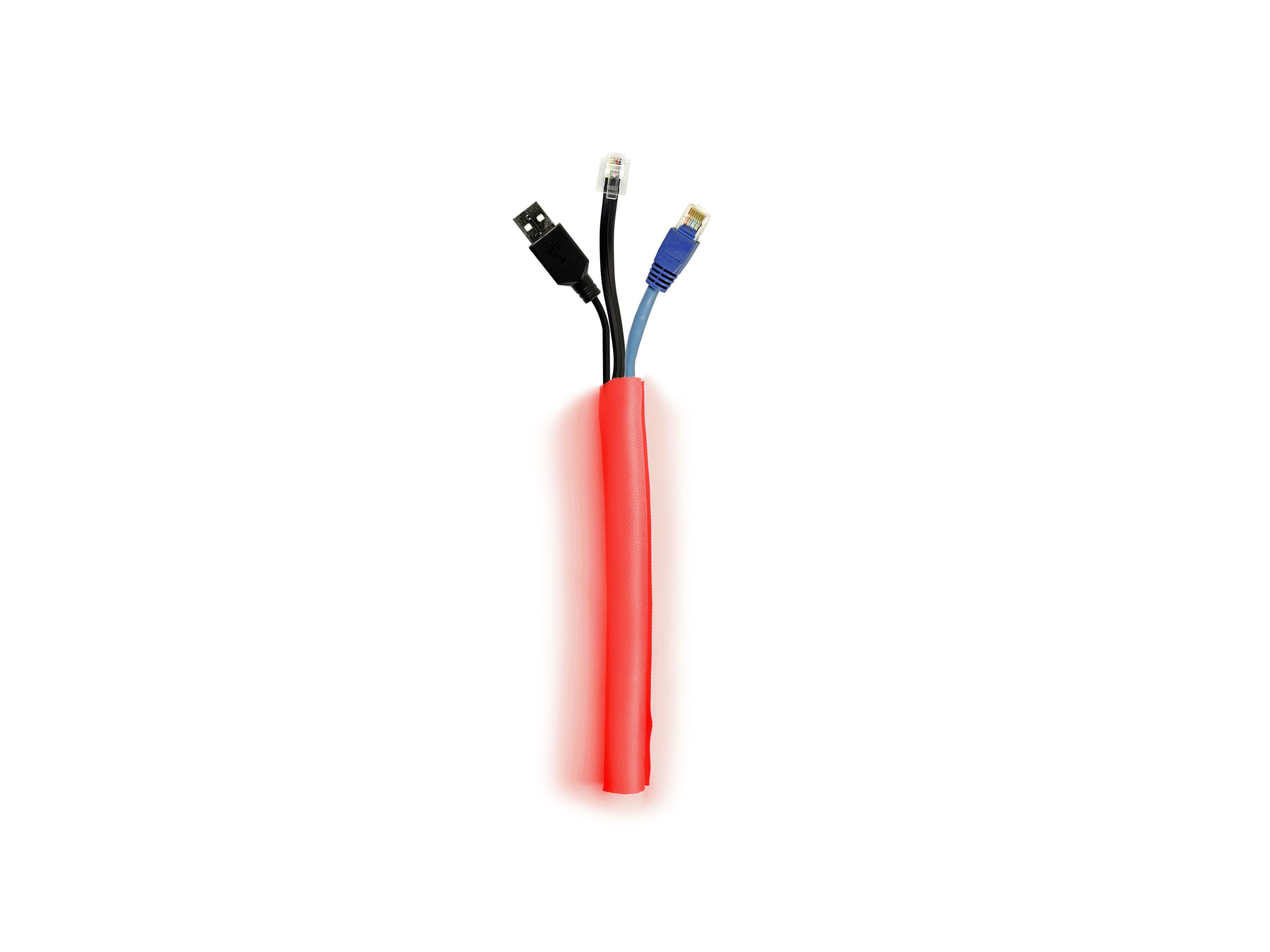 M Universal Cable Sock Self Wrapping 19mm Red 25m