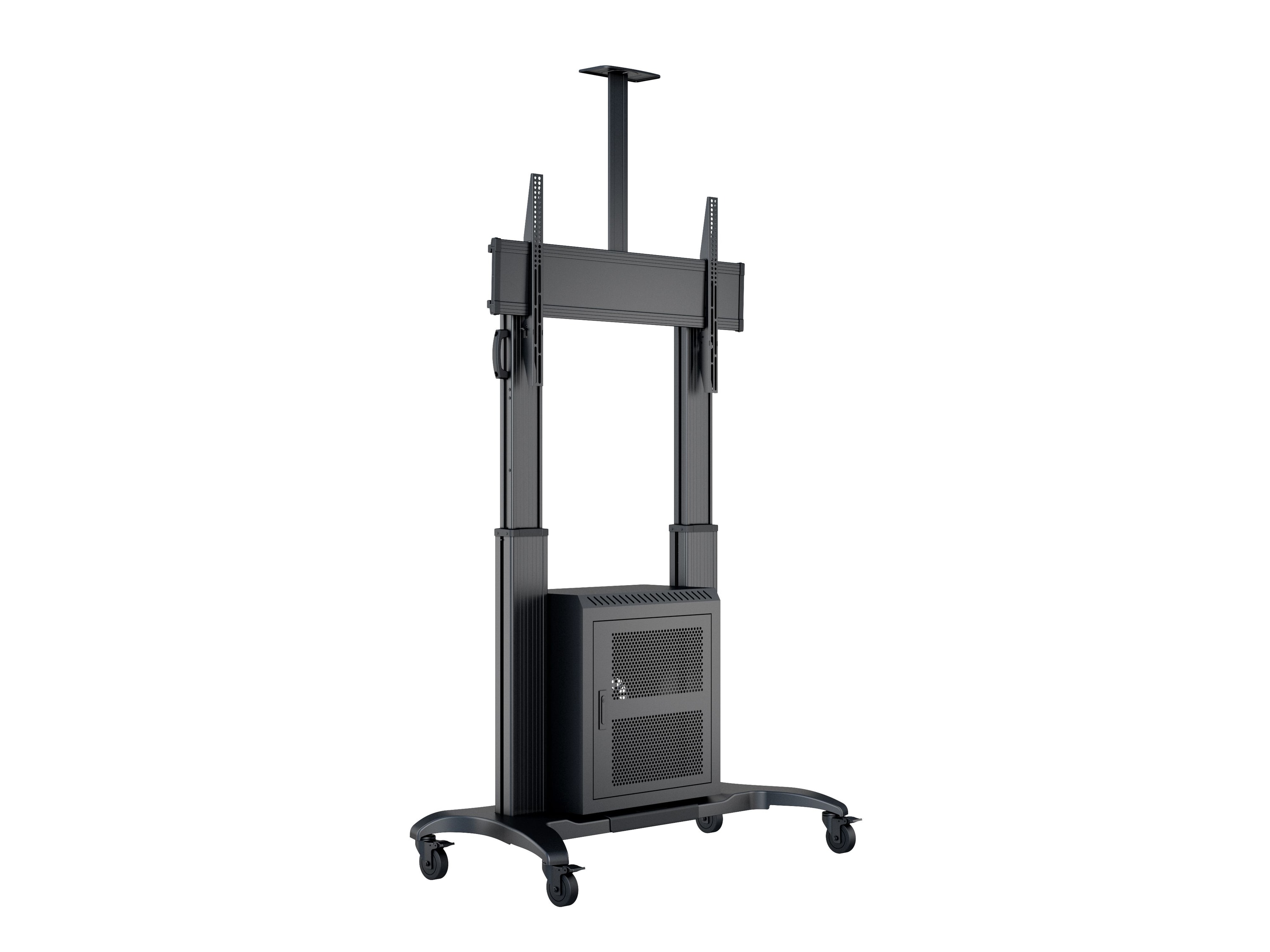 M Public Floorstand Dual Pillar 180 HD with AV Cabinet