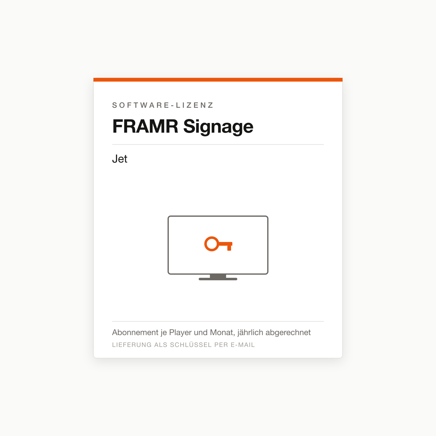 FRAMR Signage Jet — Digital-Signage-Lizenz