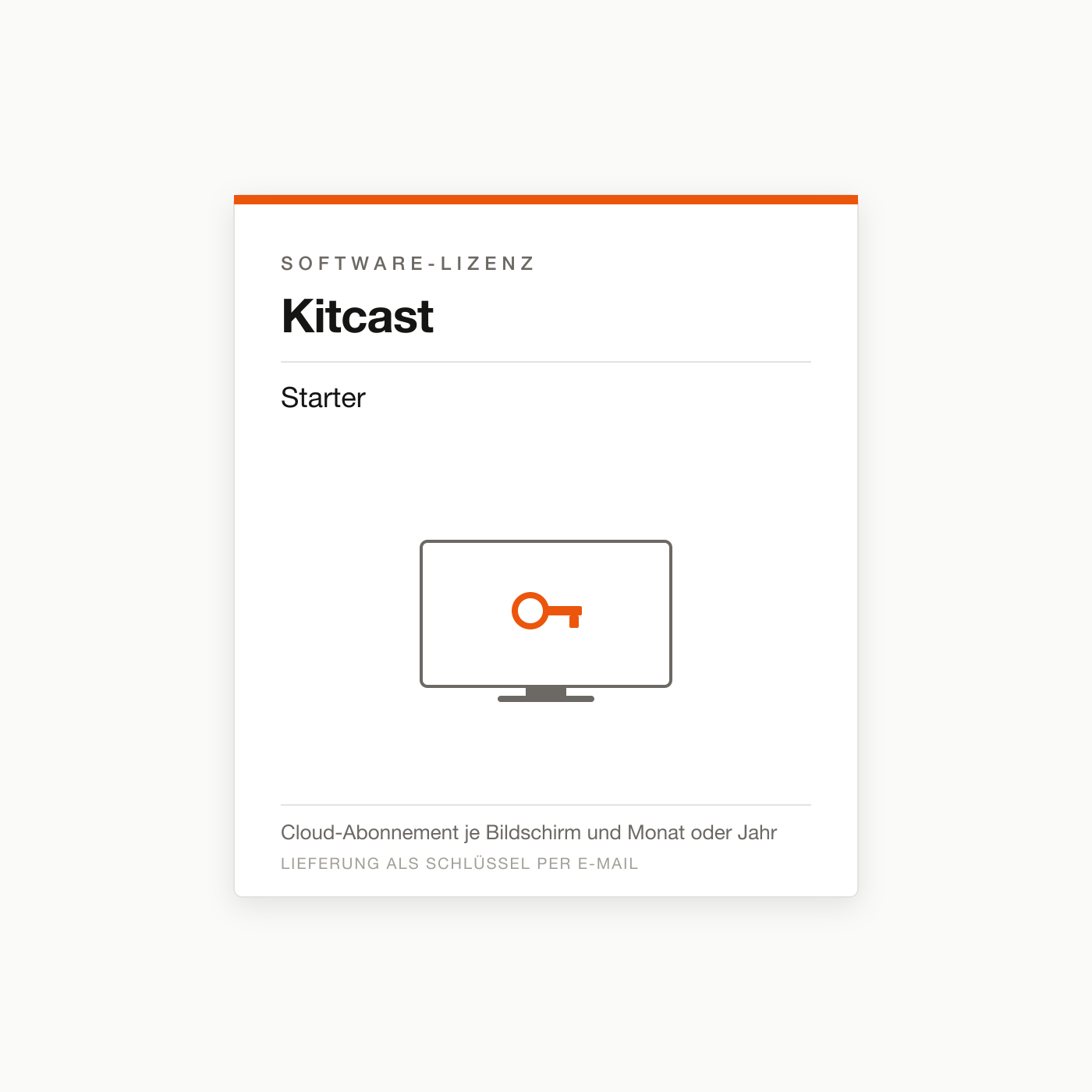 Kitcast Starter — Digital-Signage-Lizenz
