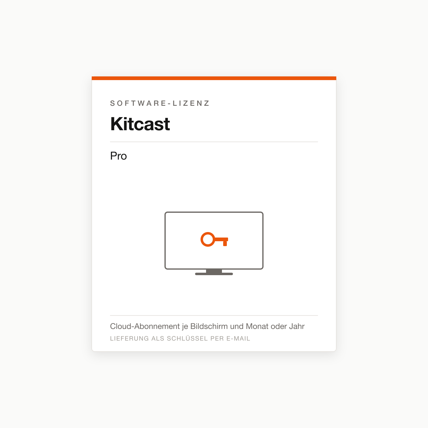 Kitcast Pro — Digital-Signage-Lizenz