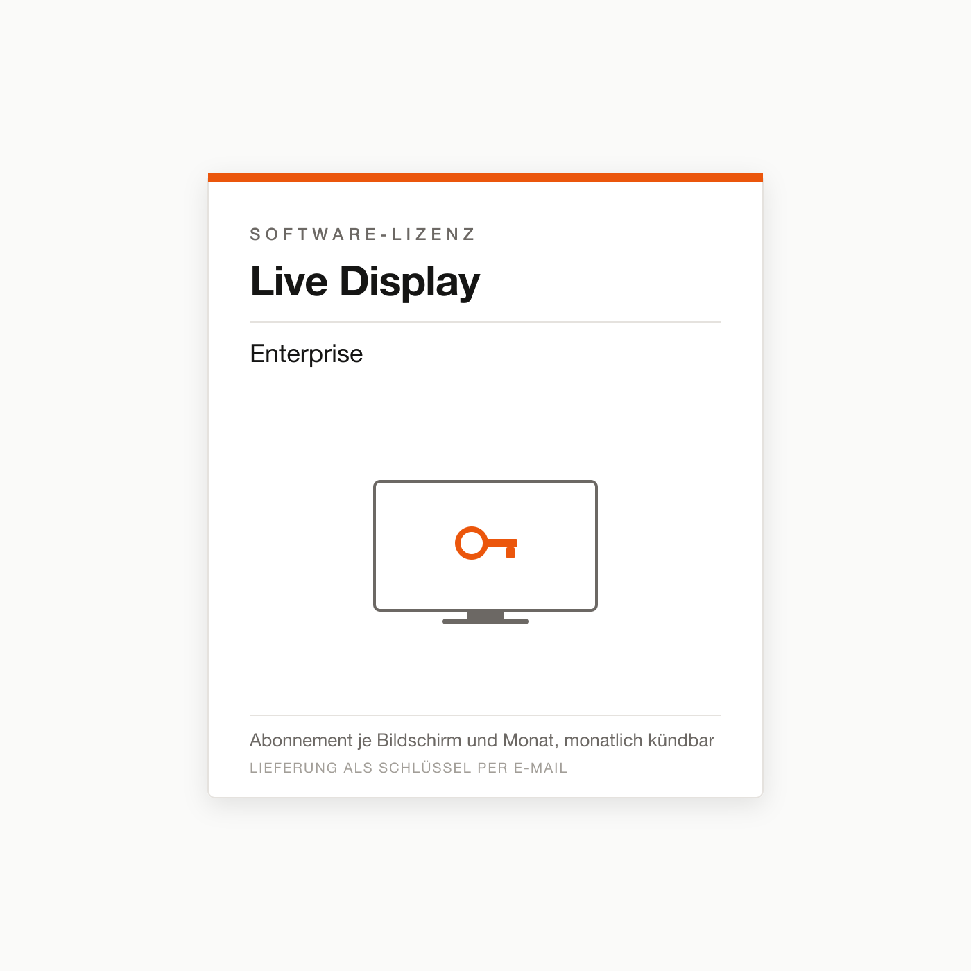 Live Display Enterprise — Digital-Signage-Lizenz