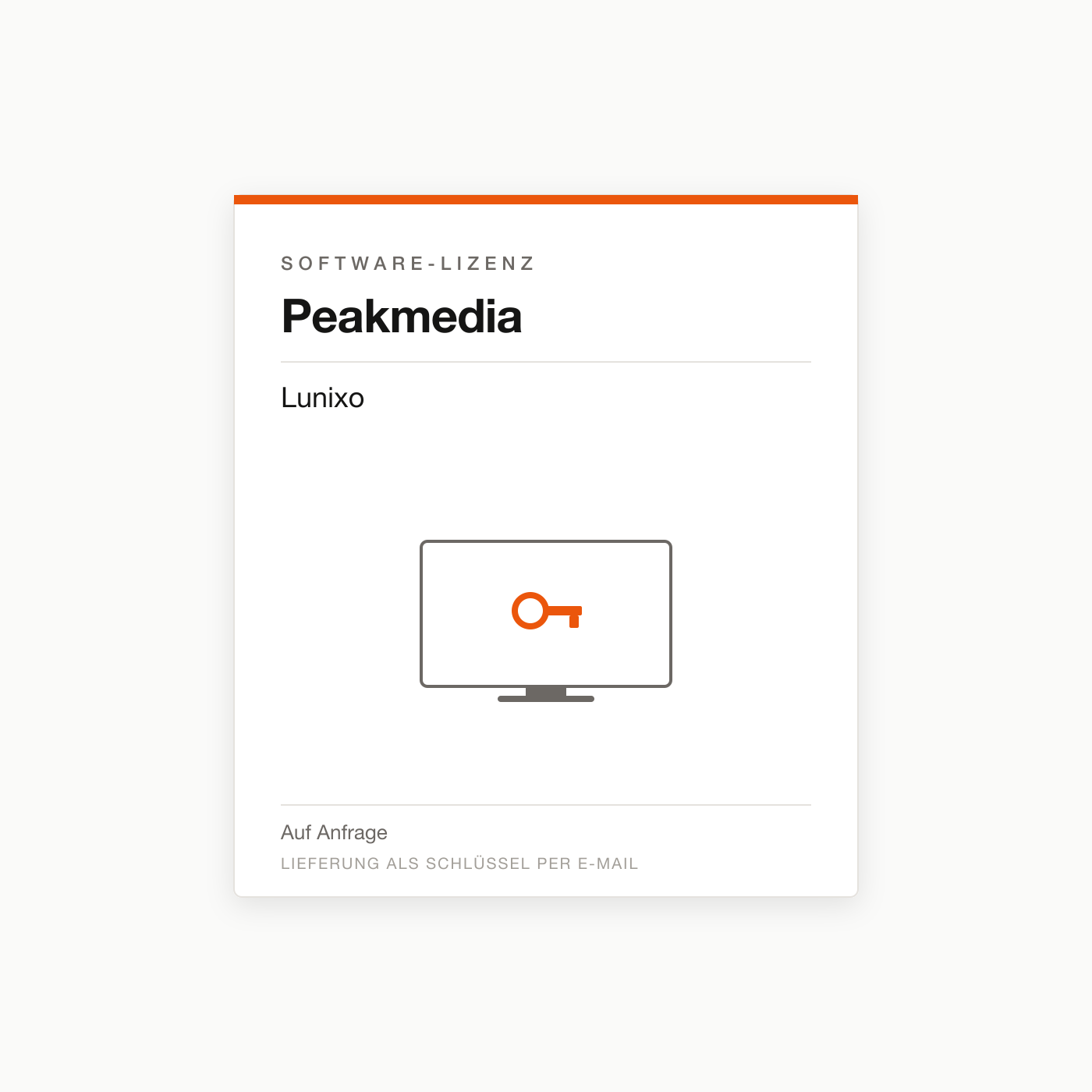Peakmedia Lunixo — Digital-Signage-Lizenz