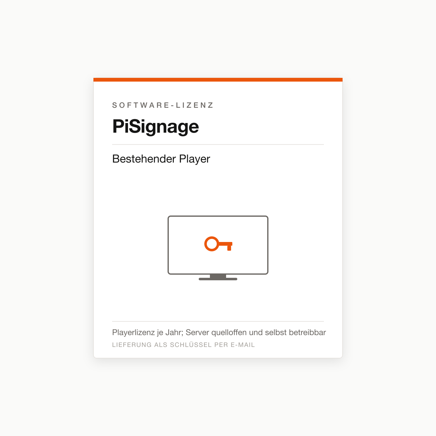 PiSignage Bestehender Player — Digital-Signage-Lizenz