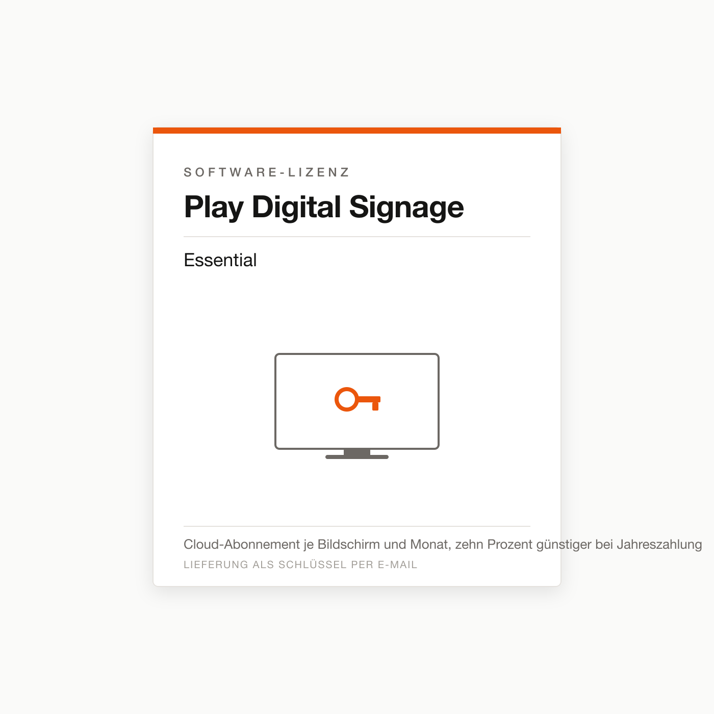 Play Digital Signage Essential — Digital-Signage-Lizenz