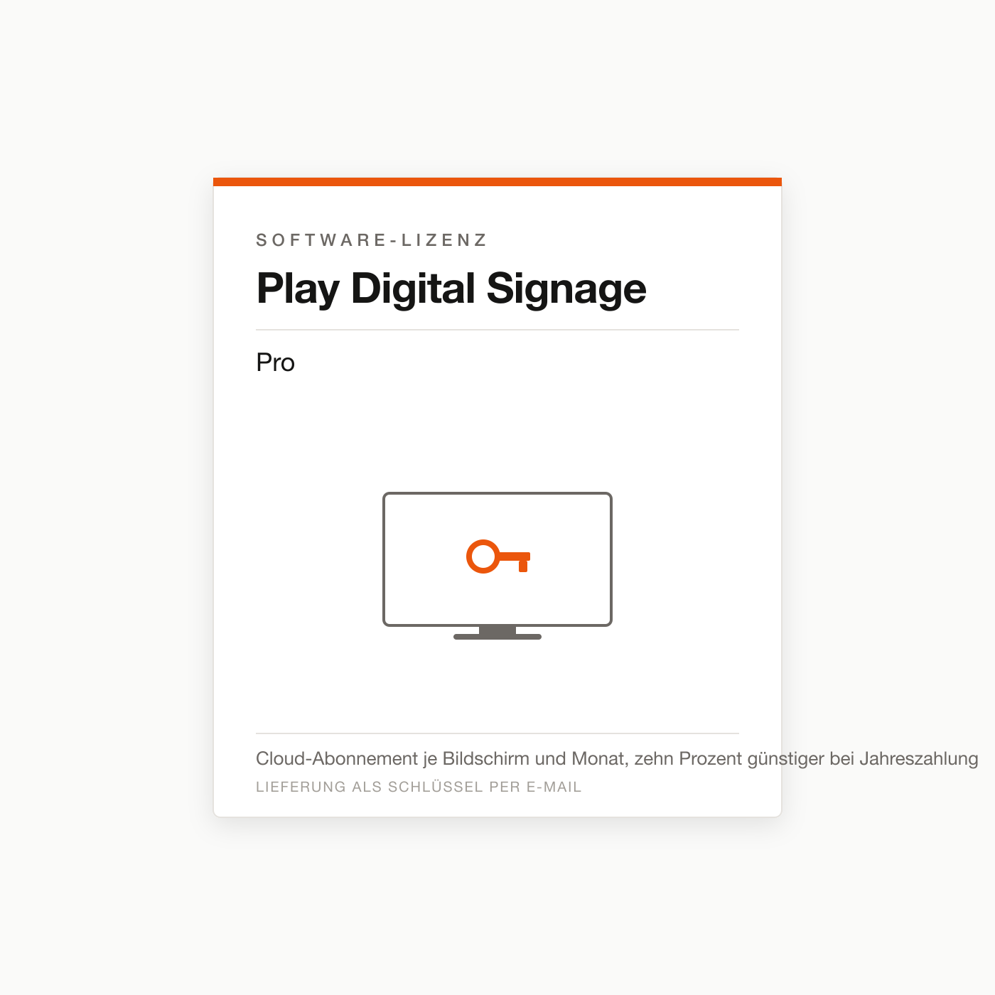 Play Digital Signage Pro — Digital-Signage-Lizenz