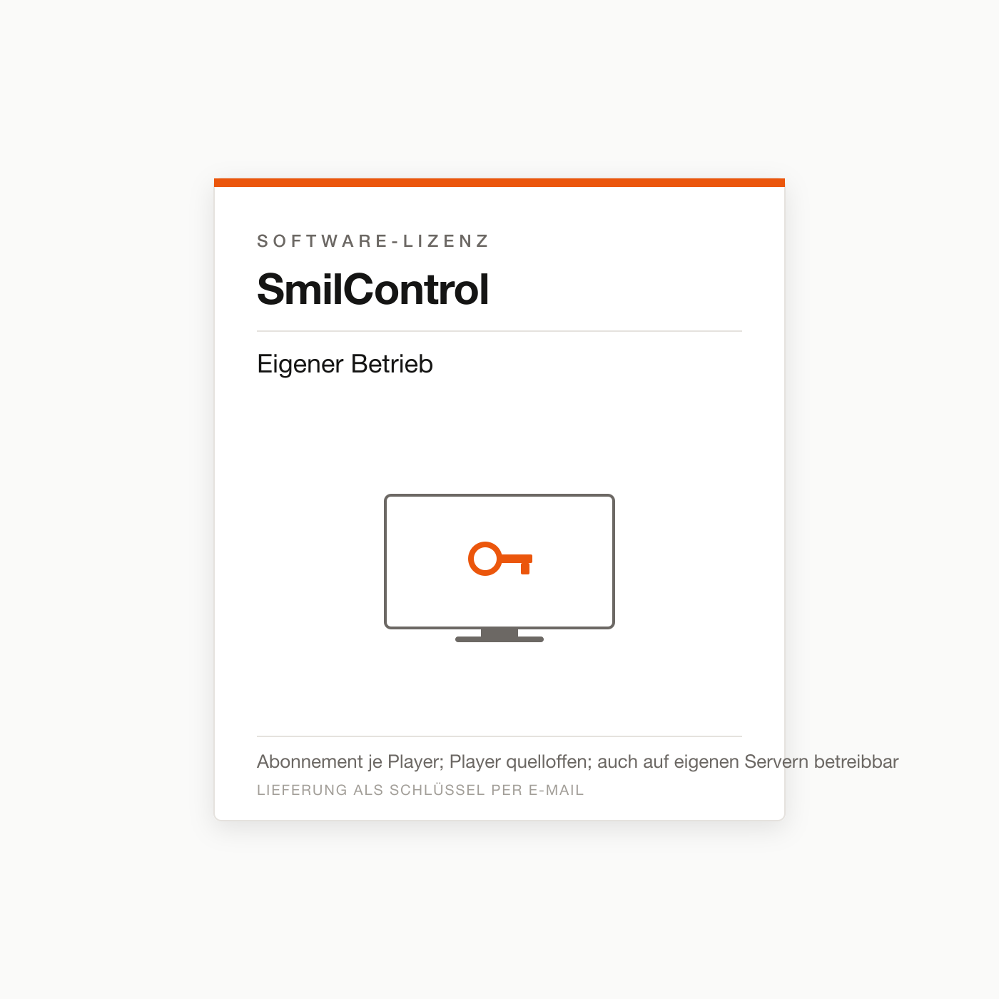 SmilControl Eigener Betrieb — Digital-Signage-Lizenz