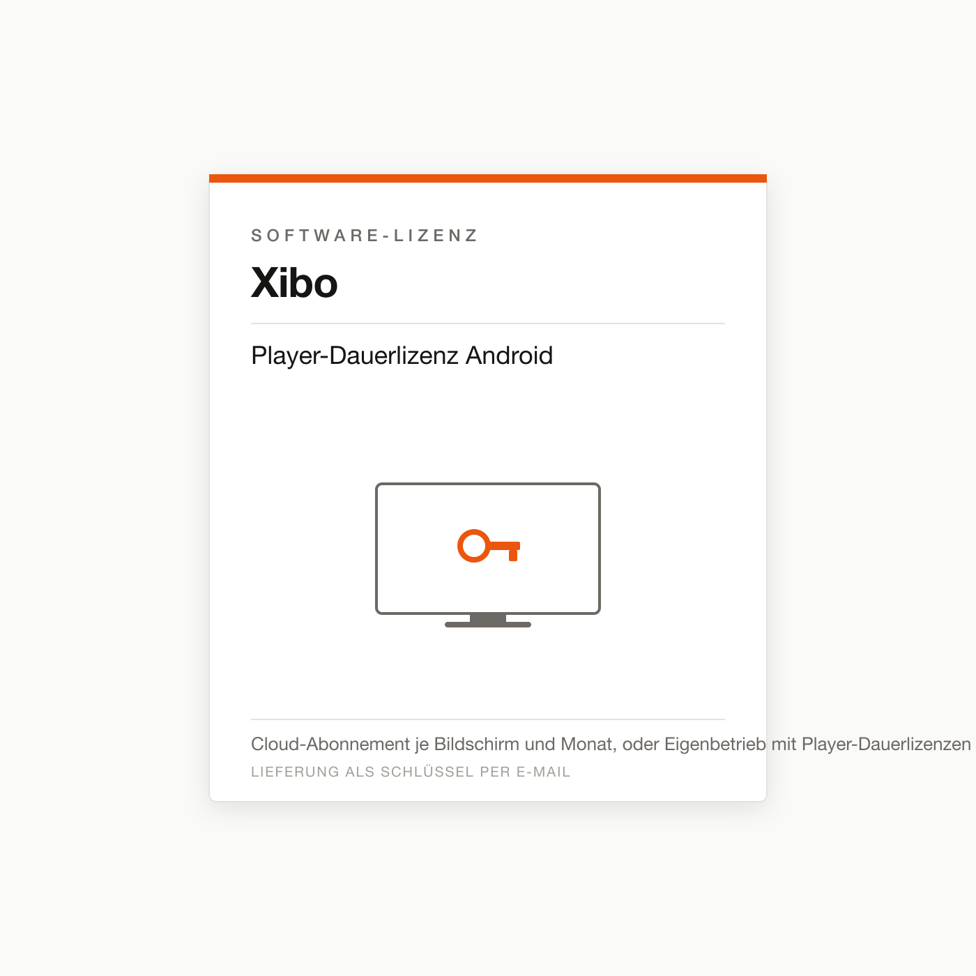 Xibo Player-Dauerlizenz Android — Digital-Signage-Lizenz