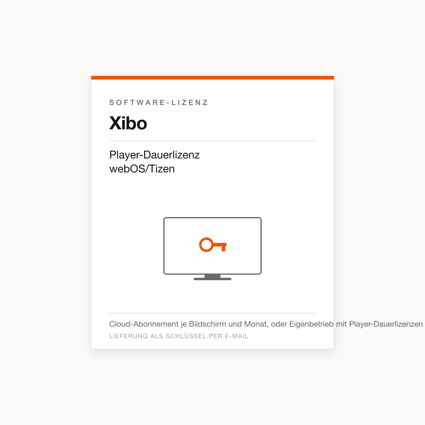 Xibo Player-Dauerlizenz webOS/Tizen — Digital-Signage-Lizenz