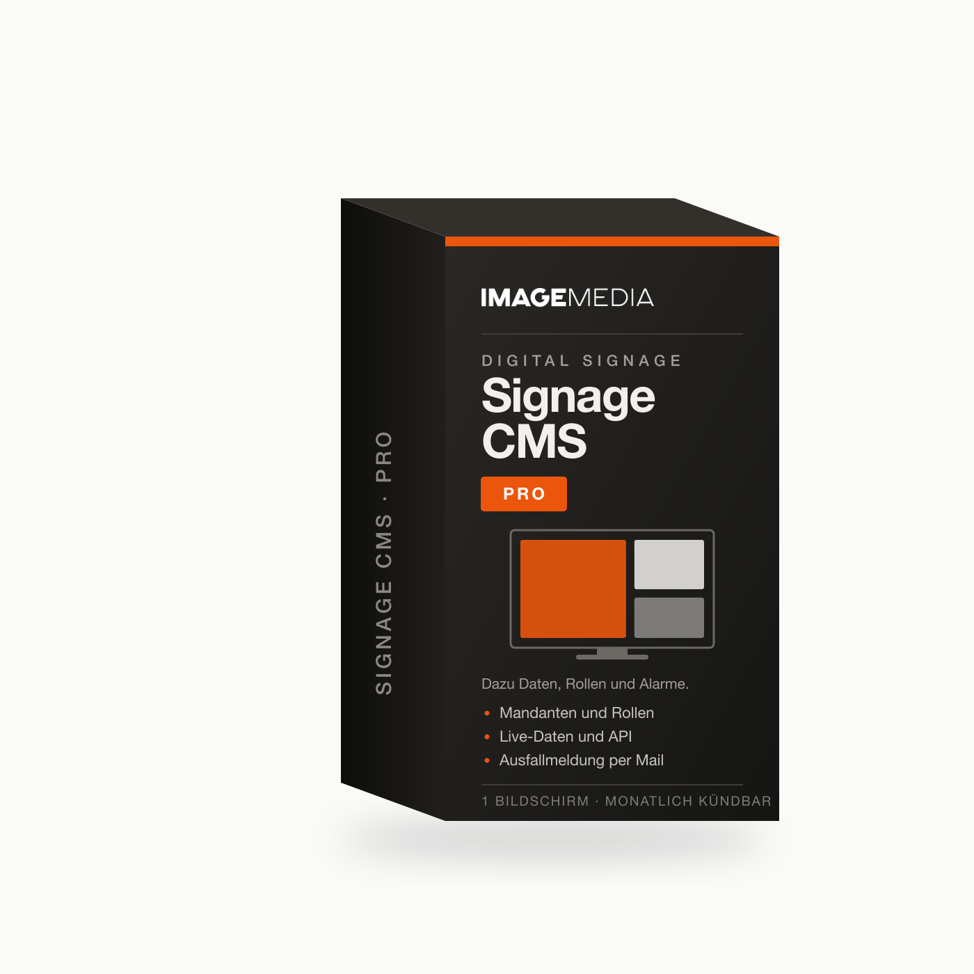 Imagemedia Signage CMS Pro — 1 Bildschirm, 1 Monat